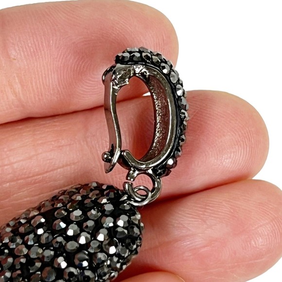 White Baroque Pearl Hematite & Crystal Encrusted Pendant Clip - Picture 6 of 9